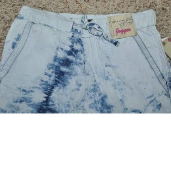 *Joggers Jeggings sz 7 Blue Tie Dye Vanilla Star Elastic Waist Pants Girls - Picture 3 of 4